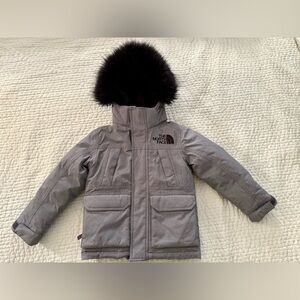 The North Face Youth Gray winter down Jacket coat XXSmall 5 boys girls fur hood